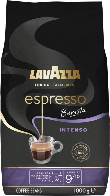 Kawa ziarnista Lavazza espresso barista intenso - mieszanka ziaren Robusty i Arabiki - intensywność 9 10 - 1 kg