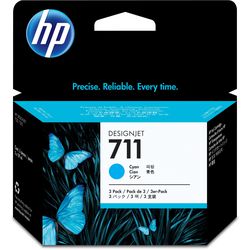 Tusz HP 711 cz134a błękitny 3 sztuki