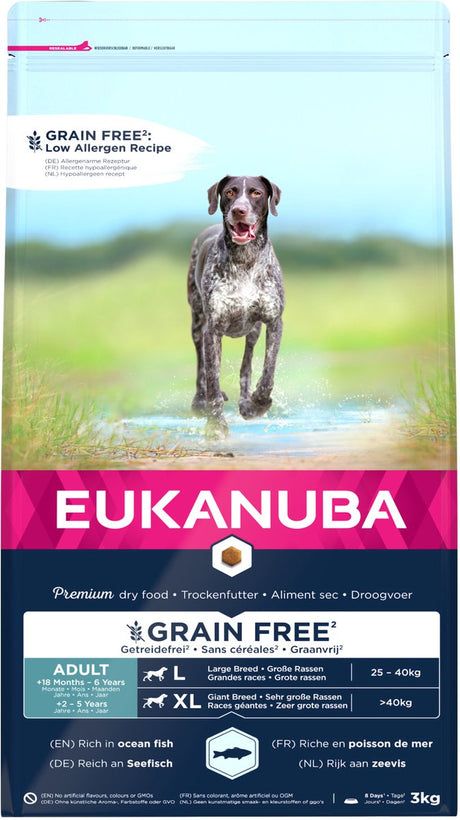 Eukanuba, dorosła, gruboziarnista ryba morska - karma dla psów - 3 kg
