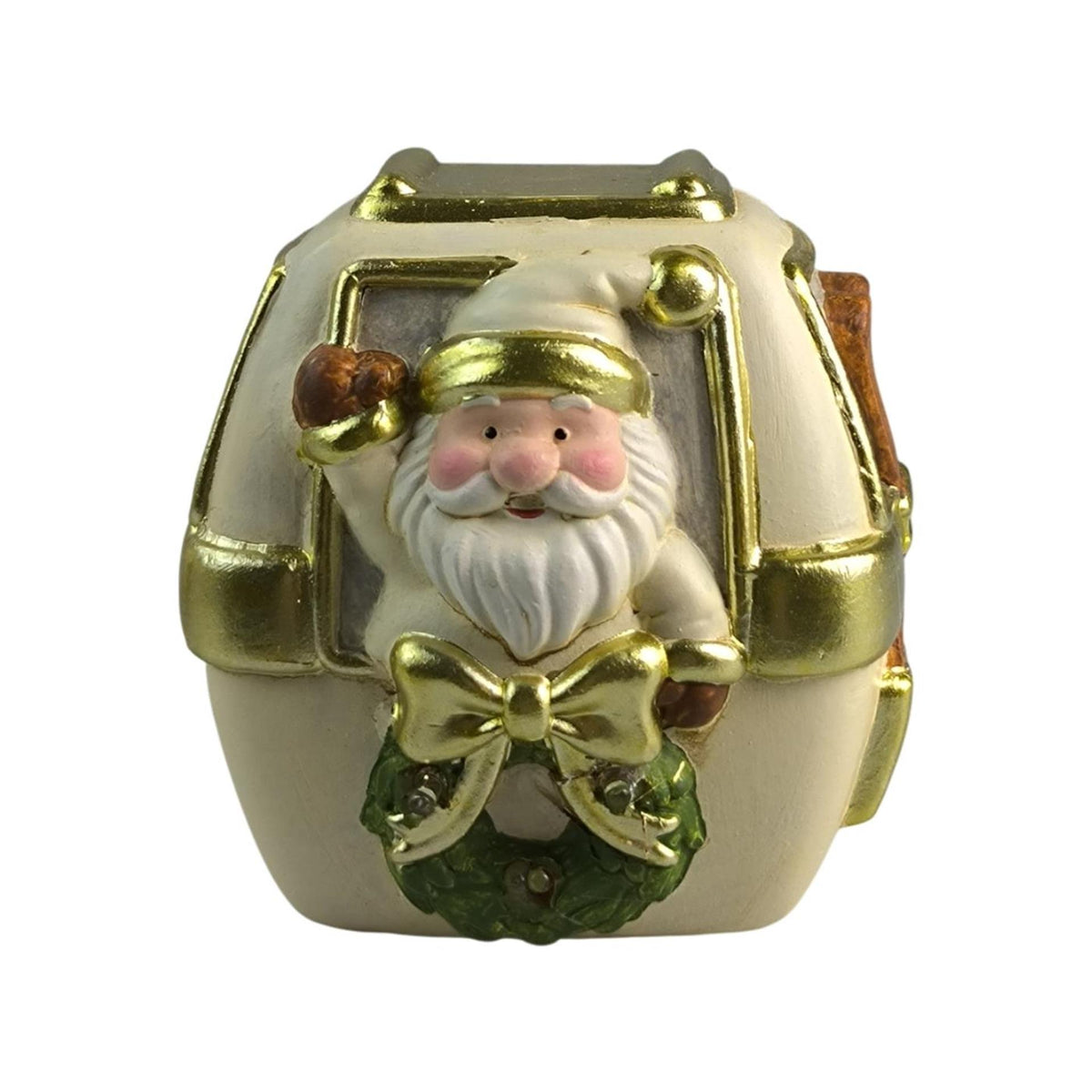 Mansion atmosphere kerstbeeld led skilift met santa 9.2x7.8x9.3cm