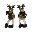Mansion atmosphere bungelbeen hert bruin goud 6x5.5x11cm 2 ass