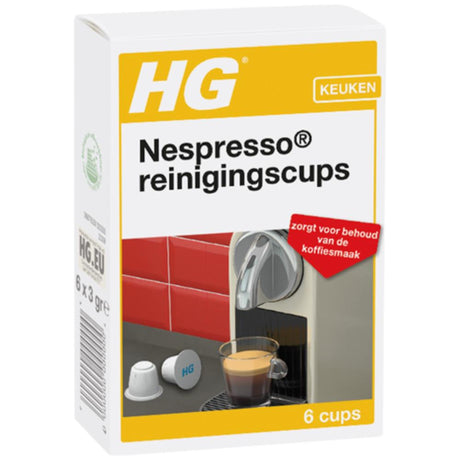Kubki czyszczące HG Nespresso® 6 sztuk w opakowaniu, biodegradowalne.