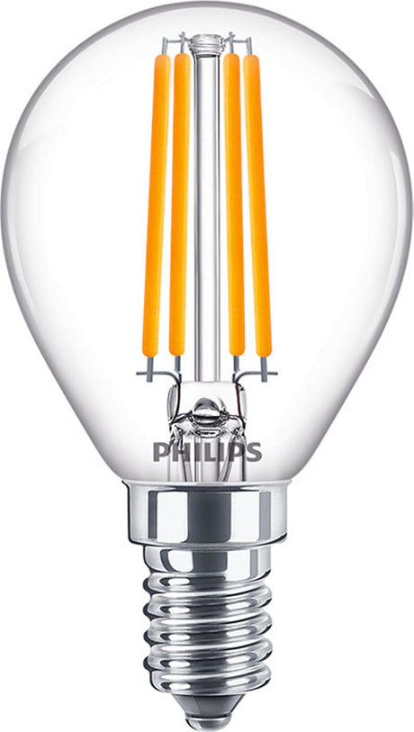 Philips led philips corepro led lustre e14 kogel filament helder 6.5w 806lm - 827 zeer warm wit | vervangt 60w