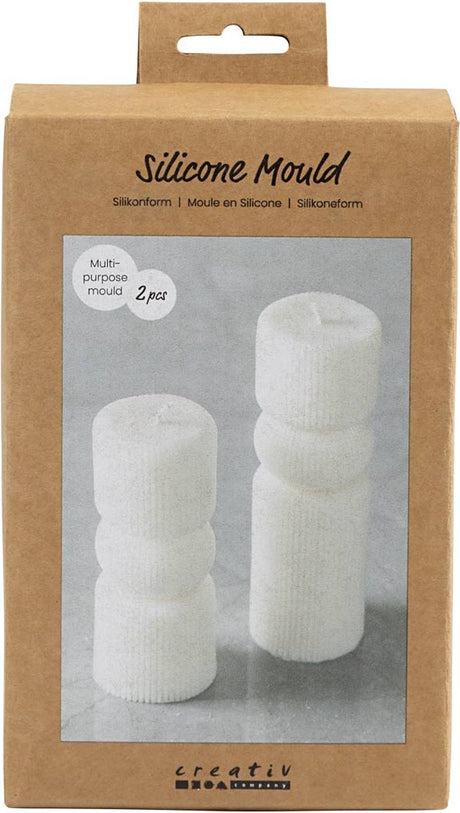 Forma silikonowa firmy Creativ żebrowana cylindryczna łukowa 2 sztuki 11-14 cm.
