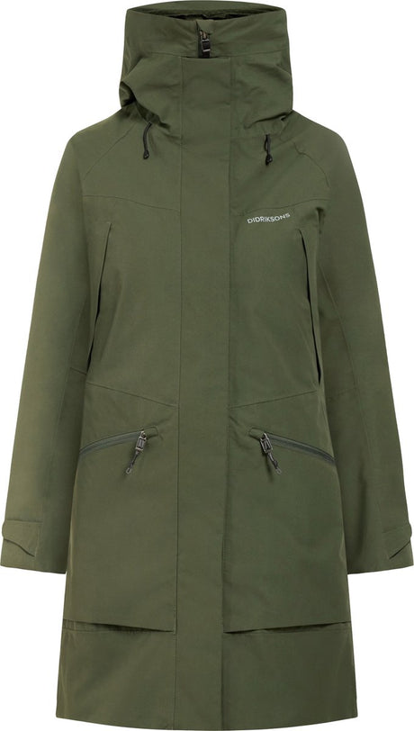 Damska kurtka outdoorowa Didriksons ilma wns parka 8 - ciemnozielona