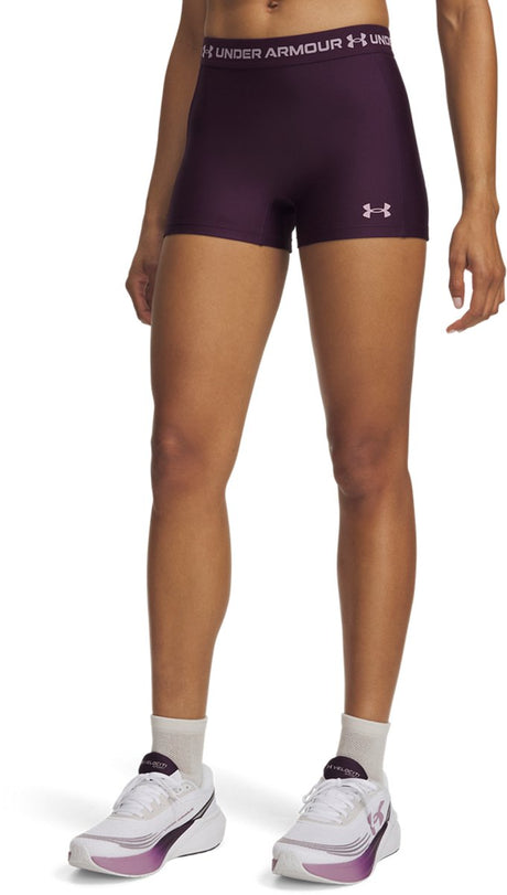 Under armour heatgear shorty-ppl dames sportbroek - paars echo - mauve roze m