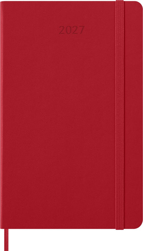 Pamiętnik Moleskine 12 miesięcy - 2027 - tygodniowy - duży - twarda okładka - czerwony