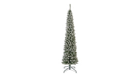 Pencil pine tree snowy green white d70 h240 cm