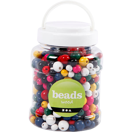 Firma Creativ https: www.cchobby.nl koraliki drewniane-d-8-10-12-mm-rozmiar-otworu-2-2-5-mm-ca-540-piece-różne-kolory-175-gr-400-ml-1-wiadro
