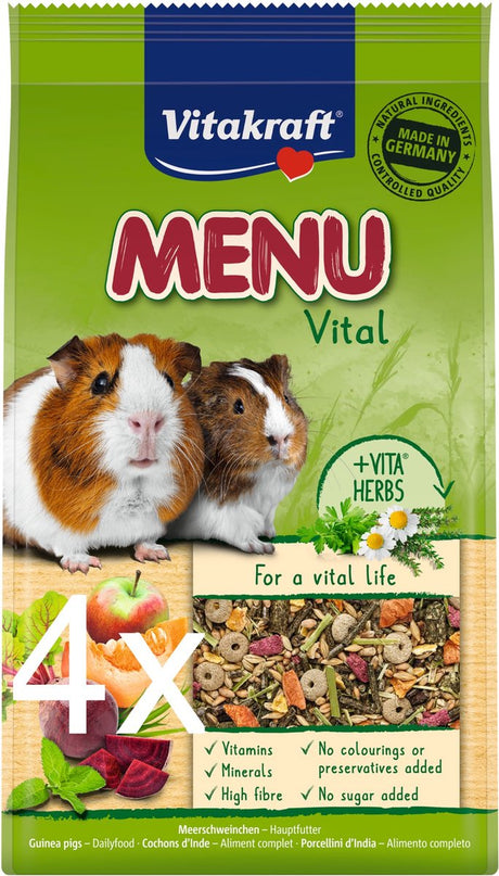 Vitakraft - menu Vital - karma dla świnek morskich - kompletna karma dla świnek morskich - 4x 3 kg