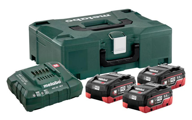 Metabo batterij 18v 5,5ah liahad x3+ładowarka asc 30-36 v +metadec