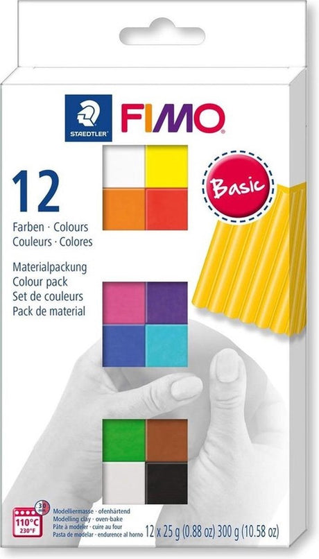Modelina Fimo Soft do utwardzania w piecu - pakiet kolorów - 12 podstawowych kolorów
