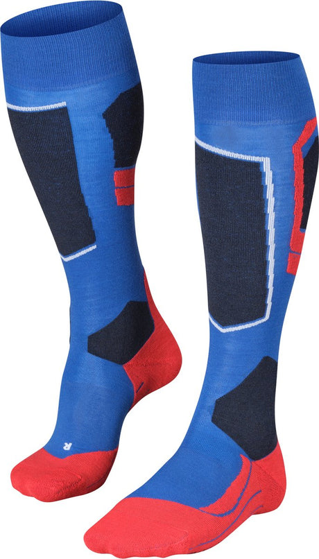 Falke sk4 warm dun wol functioneel materiaal skisokken heren blauw - maat 42-43