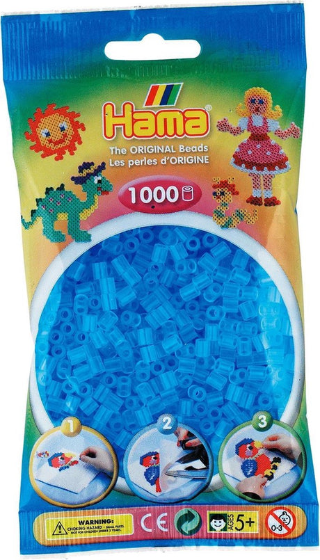 Koraliki do naprasowania Hama midi - aqua transparent (073), 1000 szt.
