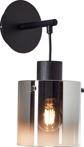 Brilliant Simonis - kinkiet - e27 max 1x52w - szkło czarne dymione
