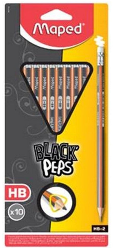 Mapowany ołówek biurowy Black'Peps z gumką hb, blister zawierający 10 sztuk