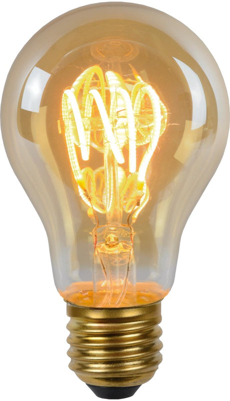 Lucide a60 - żarówka - ø 6 cm - led 3 stepdim (pamięć) - e27 - 1x4,9w 2200k - bursztynowa