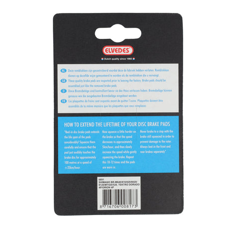 Zestaw hamulca hamulca tarczowego Elvedes Organiczny Shimano BR-M810 (1 para)