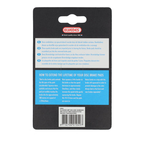 Zestaw hamulca hamulca tarczowego Elvedes Organiczny Shimano BR-M666, M785, M985, M988, R785, RS785 (1 para)