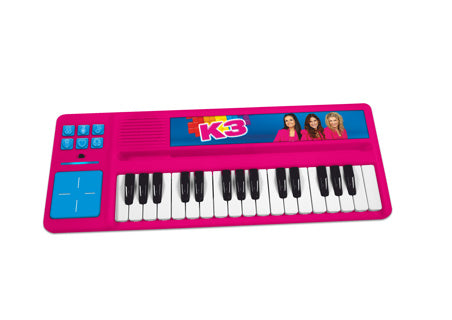 Instrument zabawkowy K3 - pianino z padem perkusyjnym - z fragmentami 5 piosenek - w zestawie baterie