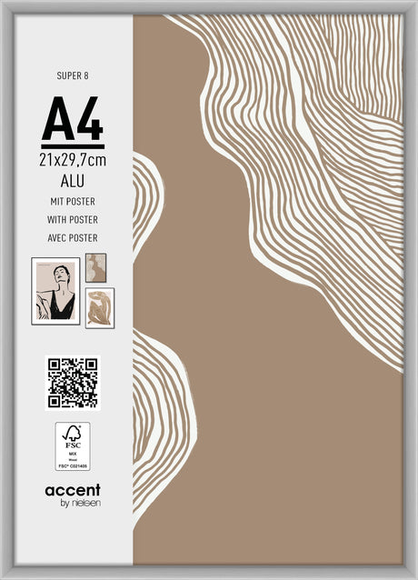 Nielsen design nielsen ramka na zdjęcia 5421124 super 8 matowa srebrna 21x29,7 cm