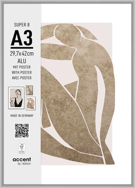 Nielsen design nielsen ramka na zdjęcia 5424124 super 8 matowa srebrna 29,7x42 cm