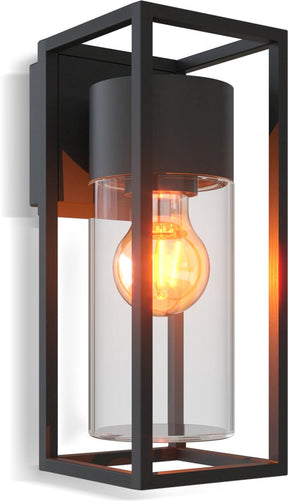 Kinkiet LED Calex Genoa - E27 - bryzgoszczelny IP44 - czarny - aluminium - industrialny - nowoczesny