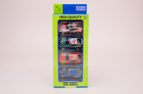Race auto set 4-delig pull back assorti