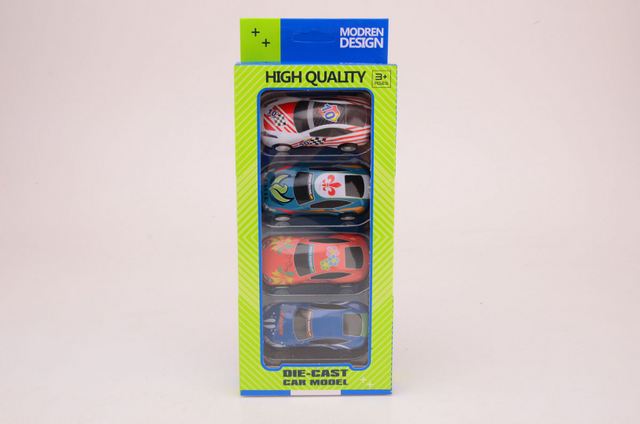 Race auto set 4-delig pull back assorti