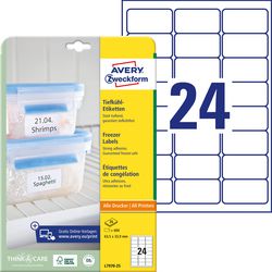 Avery zweckform Etykiety do zamrażarek Avery ft 63,5 x 33,9 mm (szer. x wys.), białe, pudełko 600 etykiet