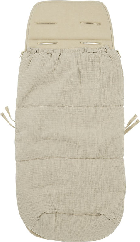 Śpiworek i wkładka do wózka dziecięcego Meyco Baby Uni - wstępnie umyty hydrofilowy - piaskowy - 45x130cm (2w1)