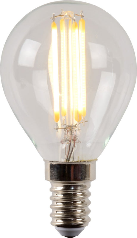 Lucide p45 - żarówka - ø 4,5 cm - LED ściemnialna - E14 - 1x4W 2700K - przezroczysta