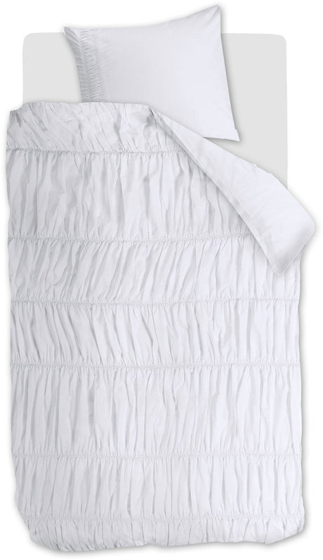 Riviera maison rivièra maison ruffle dekbedovertrek - eenpersoons - 140 x 200 220 cm - wit