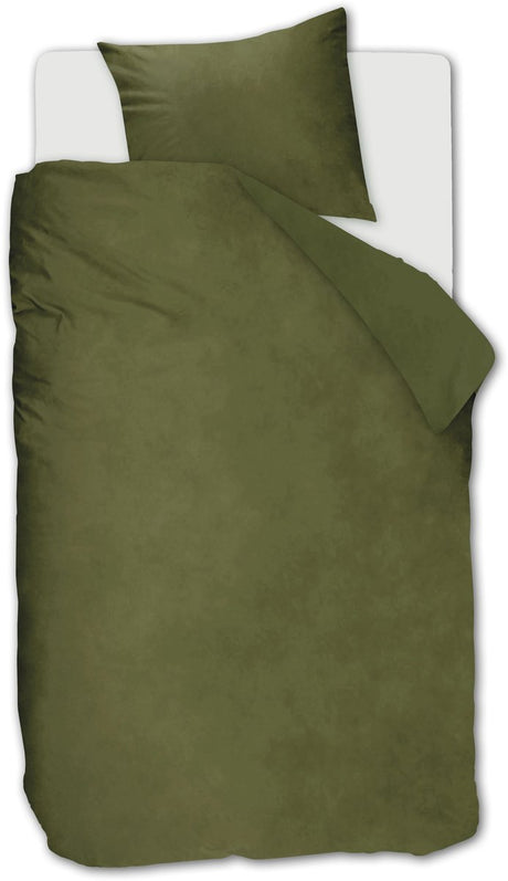 Ambiante velvety dekbedovertrek - eenpersoons - 140 x 200 220 cm - groen