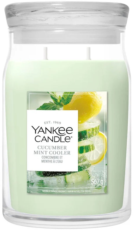 Yankee Candle - ogórkowa, miętowa świeca zapachowa w dużym słoiczku - 90 godzin palenia - dwa knoty