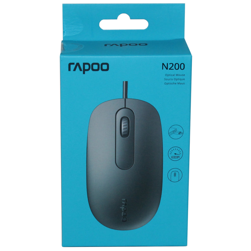 Mysz Rapoo przewodowa czarna n200
