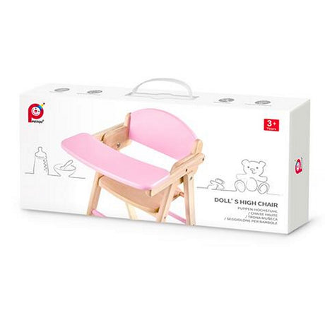 Drewniane wysokie krzesło dla lalek Pintoy o wysokości 60 cm