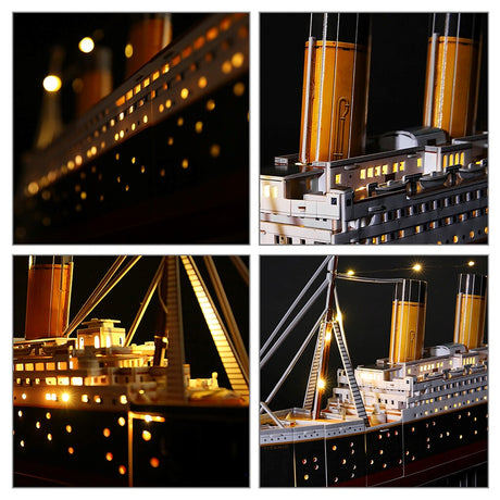Cubic fun puzzle 3D Titanic z oświetleniem LED - 266 elementów.