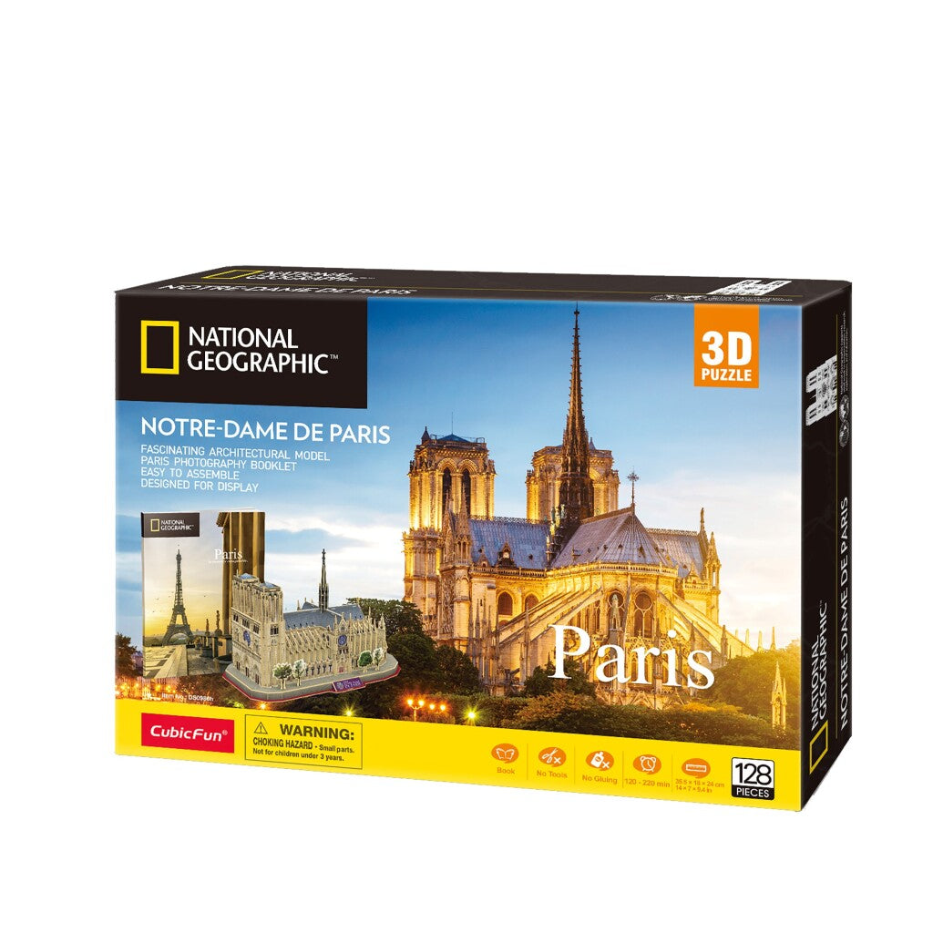 Puzzle sześcienne National Geographic 3D Notre-Dame Paryż 128 elementów