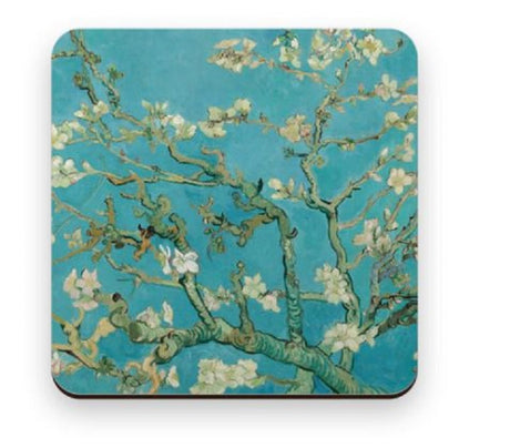 Podkładka pod kubek z kwiatem migdałowca van Gogha 9,5 x 9,5 cm