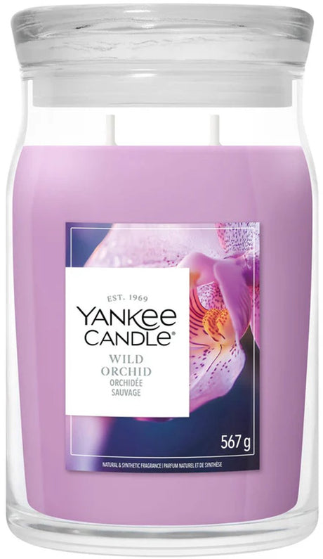 Yankee Candle - świeca zapachowa z dzikiej orchidei w dużym słoiczku - 90 godzin palenia - dwa knoty