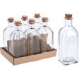 Excellent houseware fles glas met kurk 500ml 7x7xh19cm