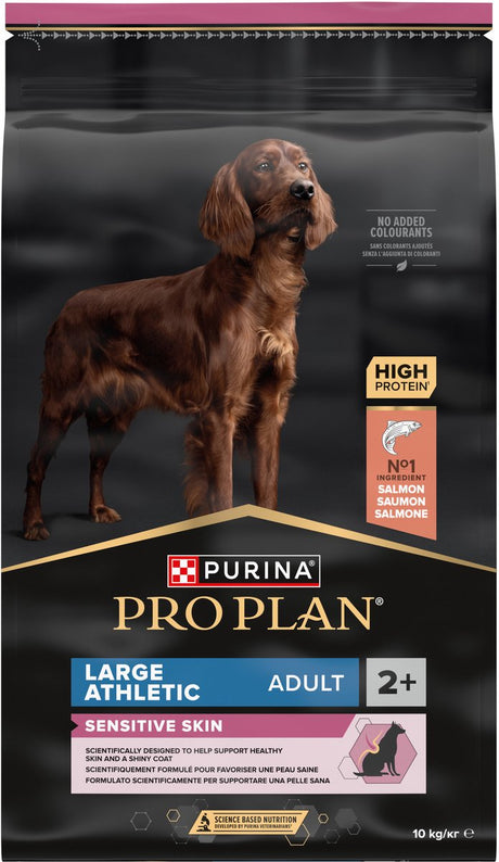 Pro plan purina® ® skóra wrażliwa, duża, sportowa dla dorosłych - sucha karma dla psów - łosoś - 10 kg