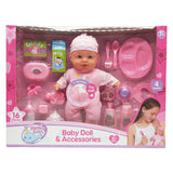 Babypop met geluiden en 16 accessoires - 31cm
