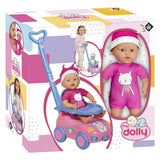 Dolly babypop met loopauto - 37cm