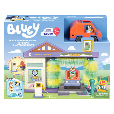 Moose bluey wasstraat met auto