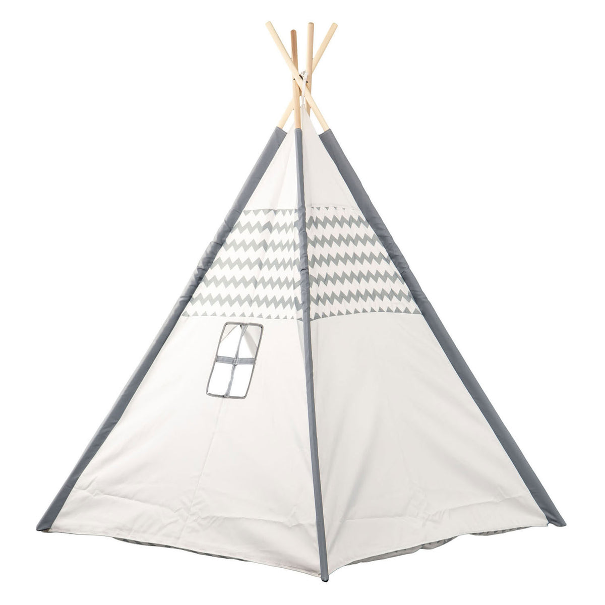 Tipi z drewnianymi kijami i dywanikiem - 120x120x150cm