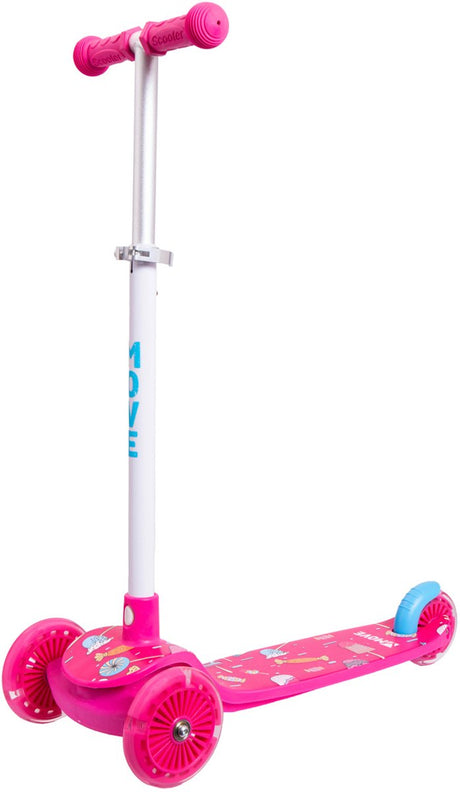 Move skates Trójkołowa hulajnoga - Move Tri Scoot Candy - regulowana wysokość kierownicy - świecące koła - cukierkowy nadruk - od 3 lat
