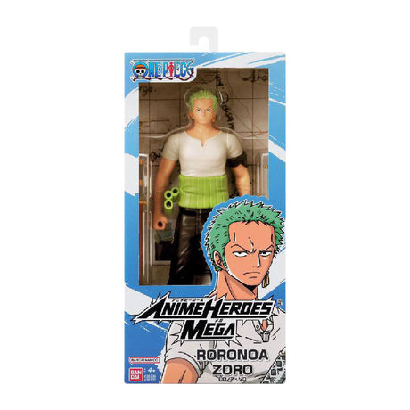 Bandai - bohaterowie anime - jednoczęściowy - bohaterowie anime mega 30 cm figurka zoro - duża figura przegubowa - figurka roronoa zoro manga - jednoczęściowa oficjalna licencja - zabawki dla dzieci 4+ - 38332