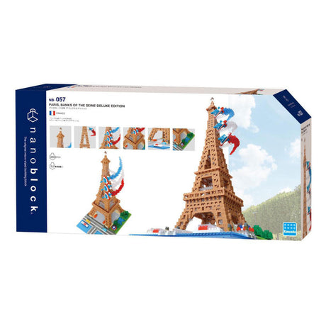 Bandai - nanoblok - Wieża Eiffla deluxe - minifigurka z klocków 2500 elementów - zestaw konstrukcyjny do montażu modeli pomników Paryża - zestaw konstrukcyjny zabawek dla dzieci od 12 lat i dorosłych nastolatków - nbc057